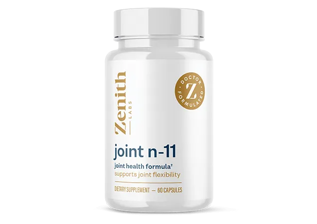 Joint N-11 joint health supplement bottle designed to support joint flexibility and mobility