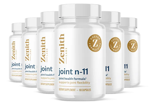 Joint N-11 joint health supplement bottles designed to support joint flexibility and mobility