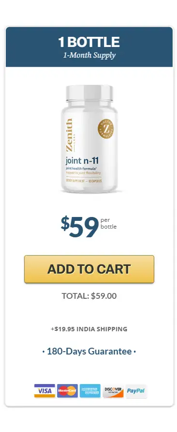 Joint N-11 1 bottle 1 month supply joint health supplement pricing option