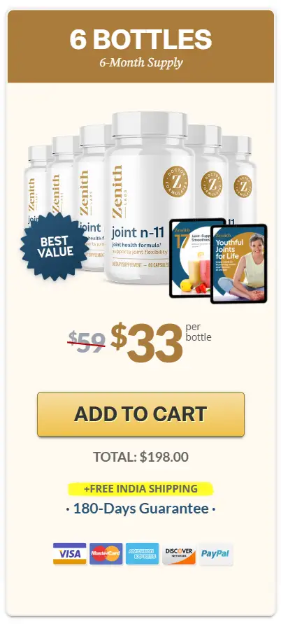 Joint N-11 6 bottle 6 month supply best value joint health supplement package